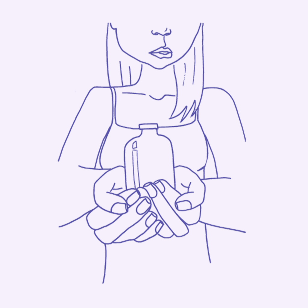 Dame med flaske fremhevet bilde