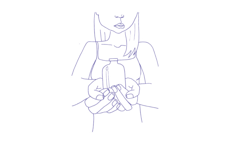 Hudsykdommer dame med flaske