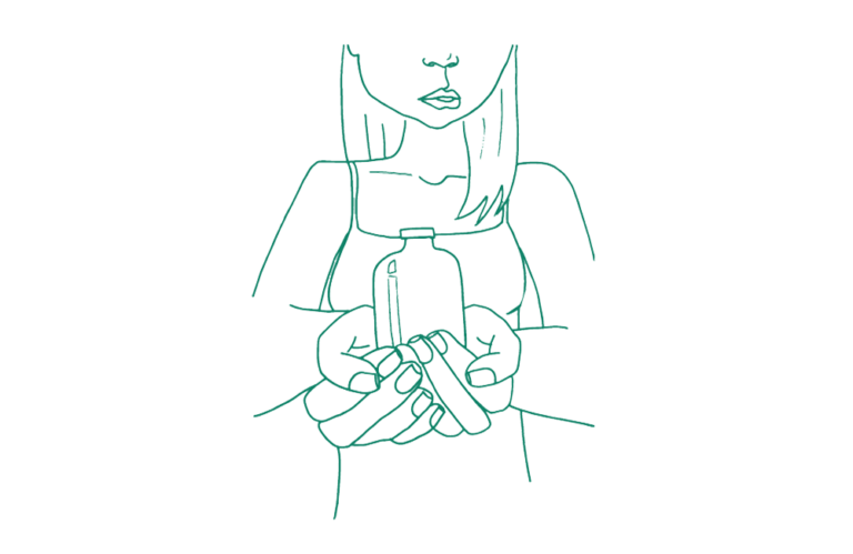 Hudsykdommer dame med krukke